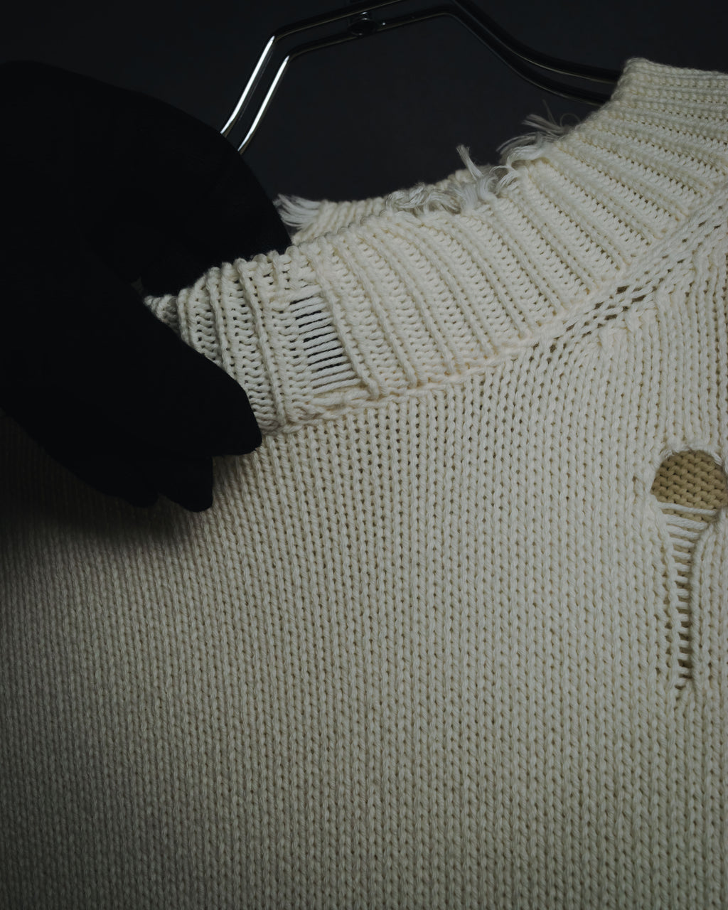 "Maison Margiela" 2022SS Destroyed rib-knit sweater