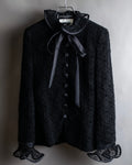 "JEAN-LOUIS SCHERRER" Lace frill design ribbon attached jacket