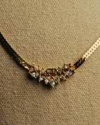 "Christian Dior" 80's-90's Rhinestone logo necklace