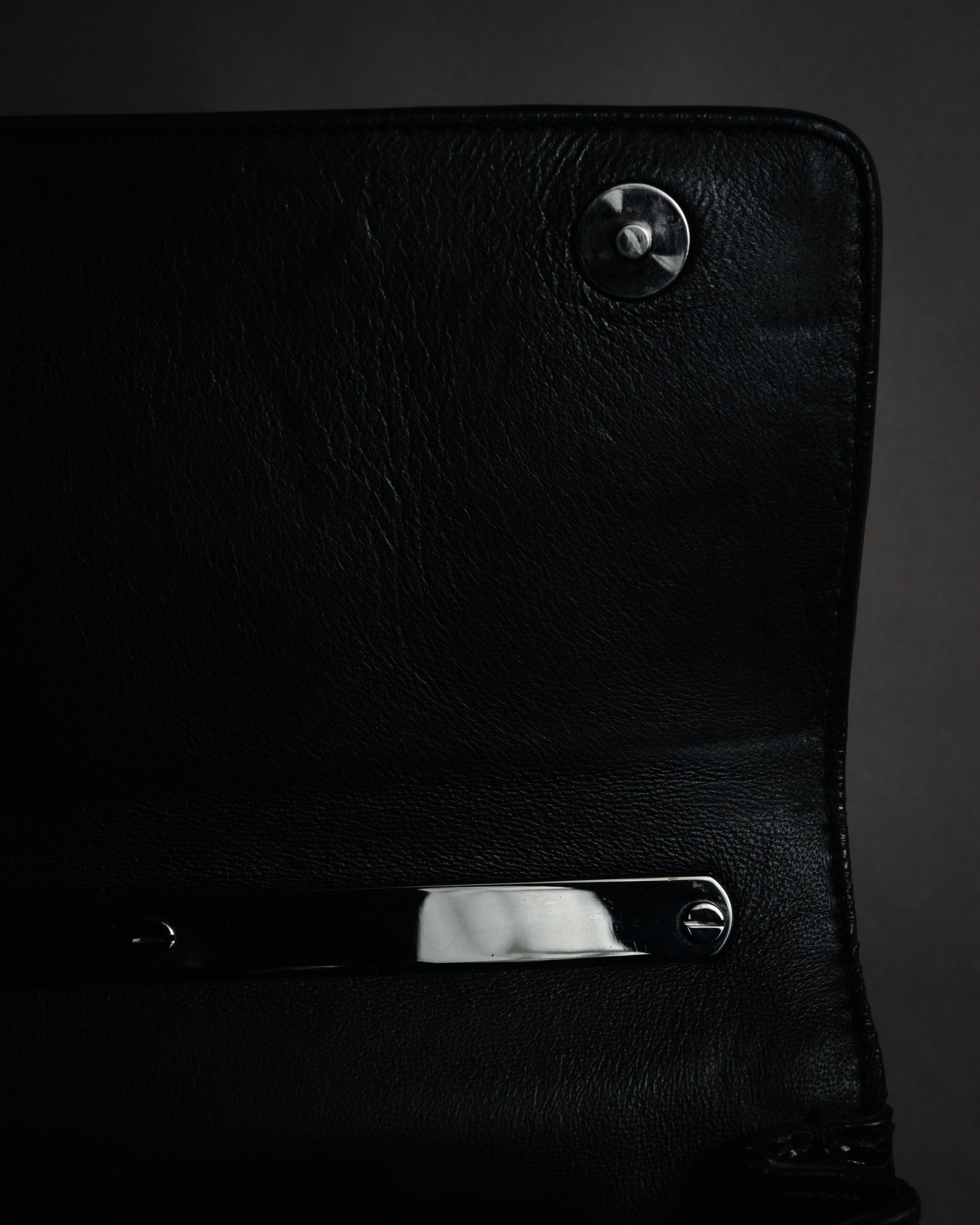 –SPECIAL– "VALENTINO GARAVANI" 2010’s Noir rockstud exotic patchwork chain bag