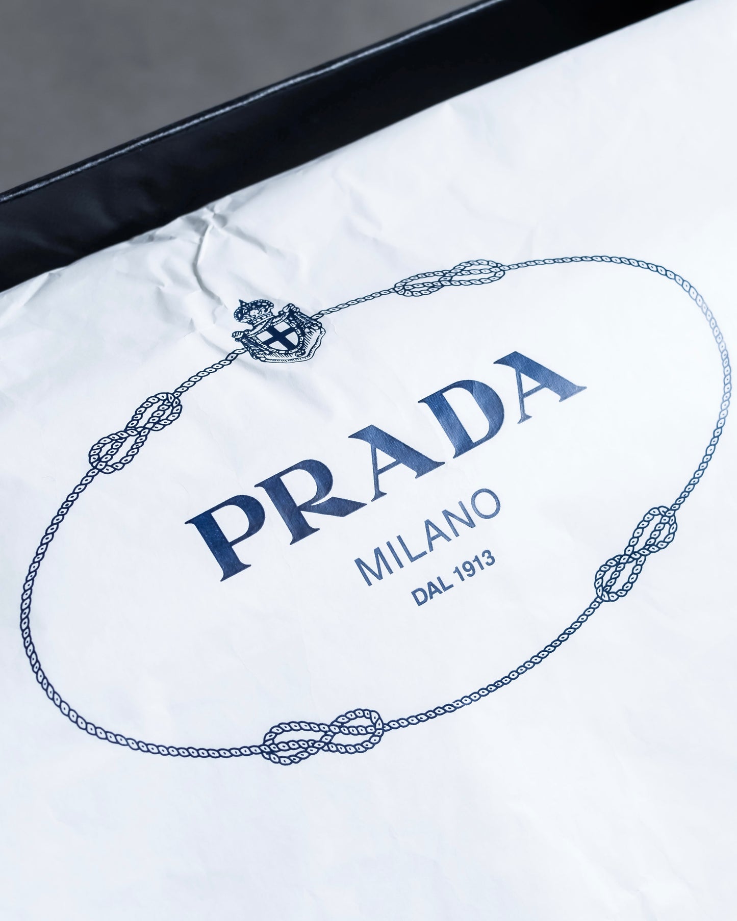 "PRADA" Ribbed knitting beautiful blue muffler