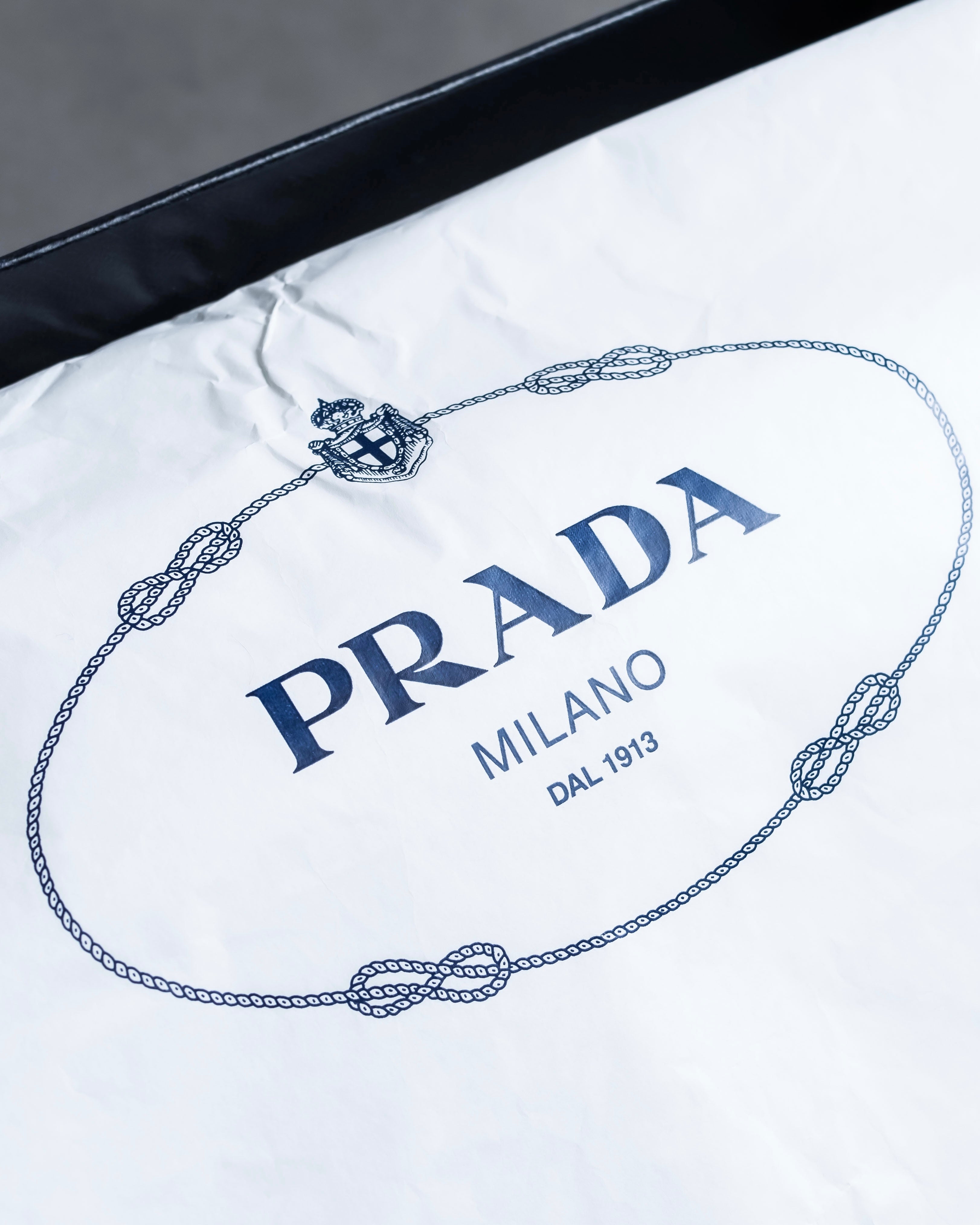 "PRADA" Ribbed knitting beautiful blue muffler