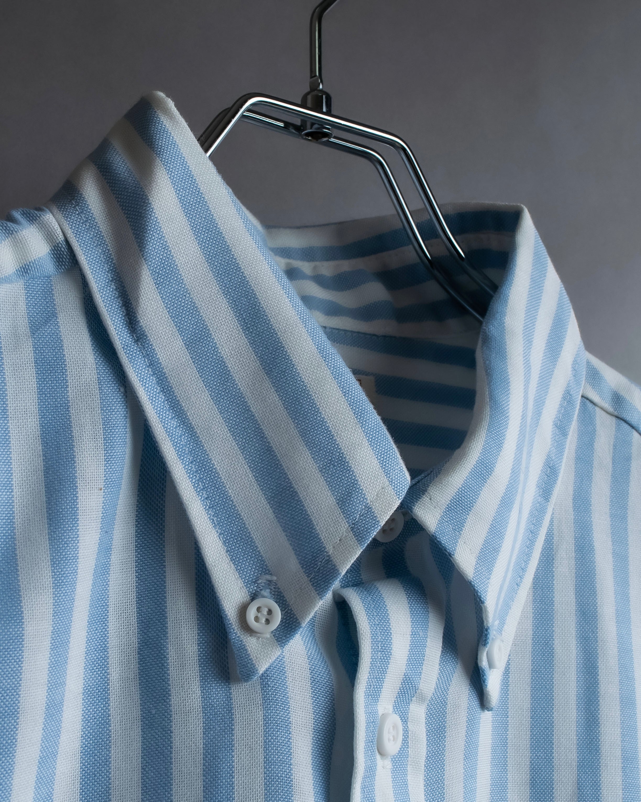 "Vintage light blue striped button-down shirt"