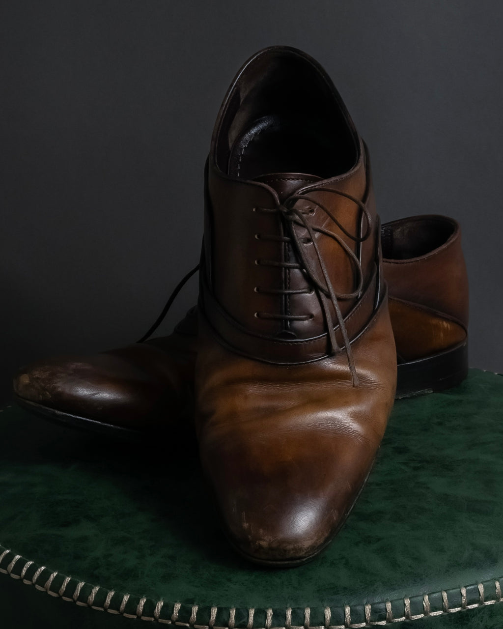 "LOUIS VUITTON" Layered panel design leather shoes