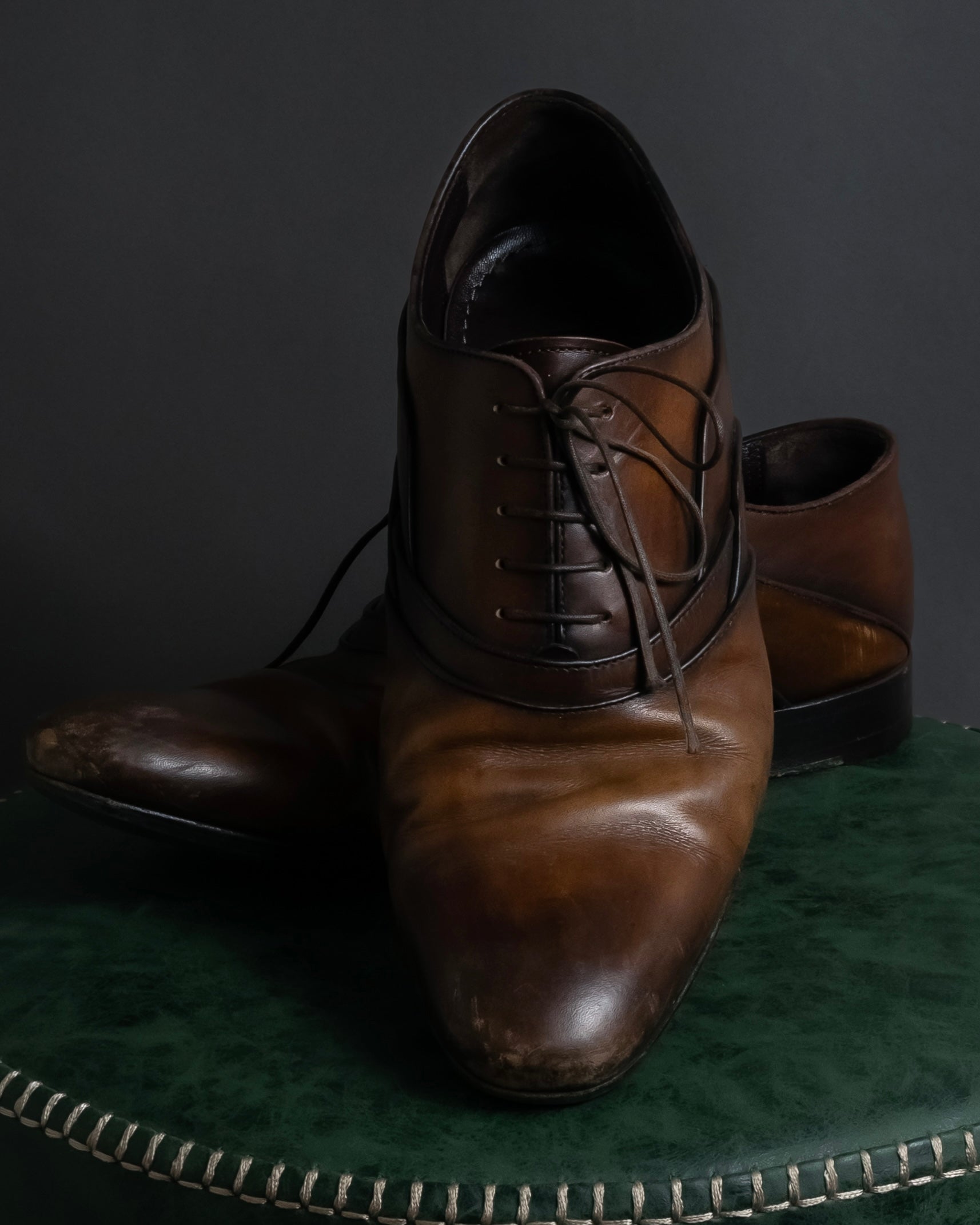 "LOUIS VUITTON" Layered panel design leather shoes