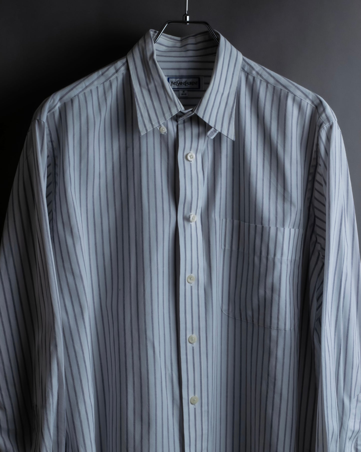 "YVES SAINT LAURENT" Button down design striped shirt