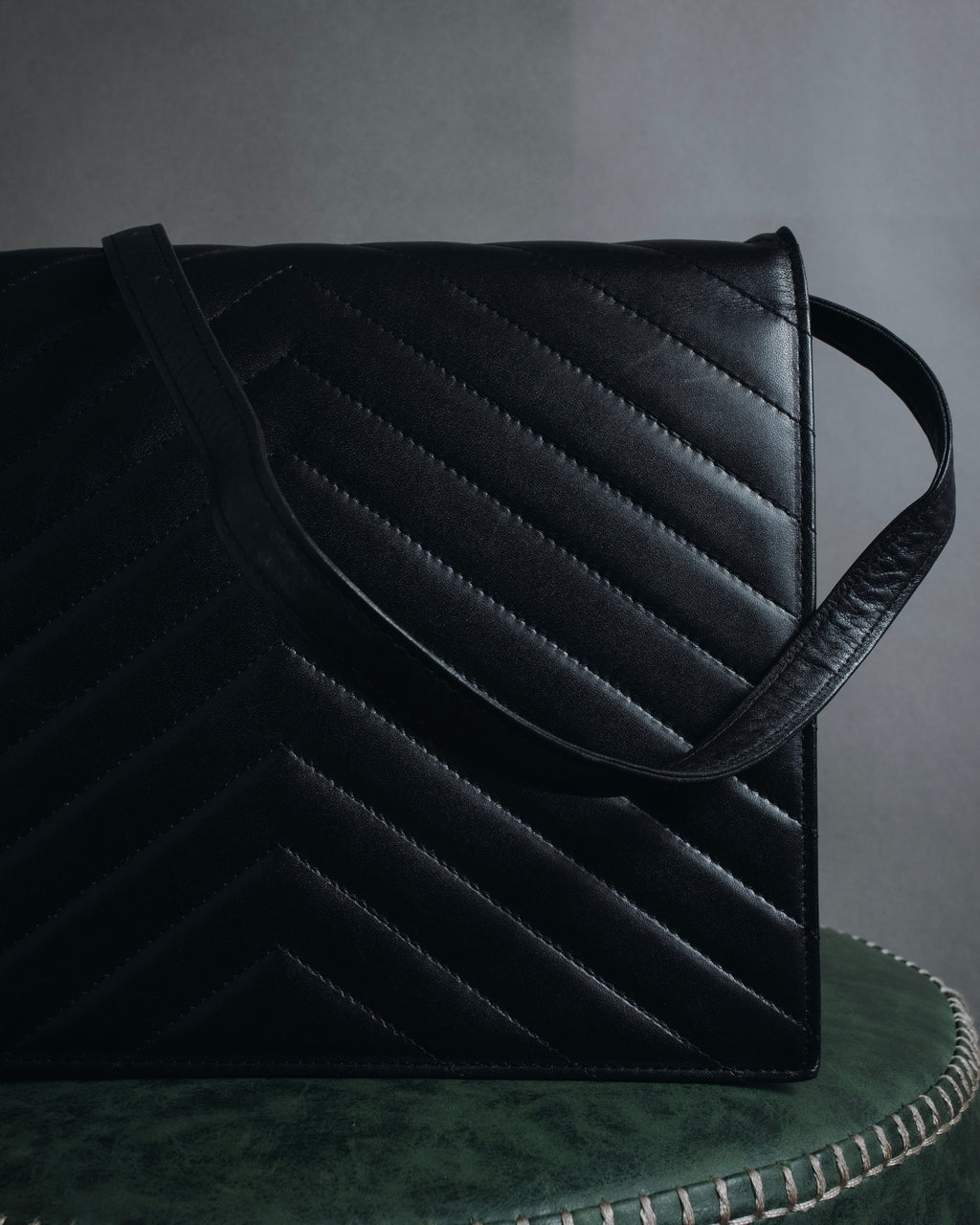 "Yves Saint Laurent" Late 80’s–early 90’s chevron quilted cassandre shoulder bag