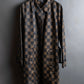 "FENDI" Pecan checkered belted mid length coat