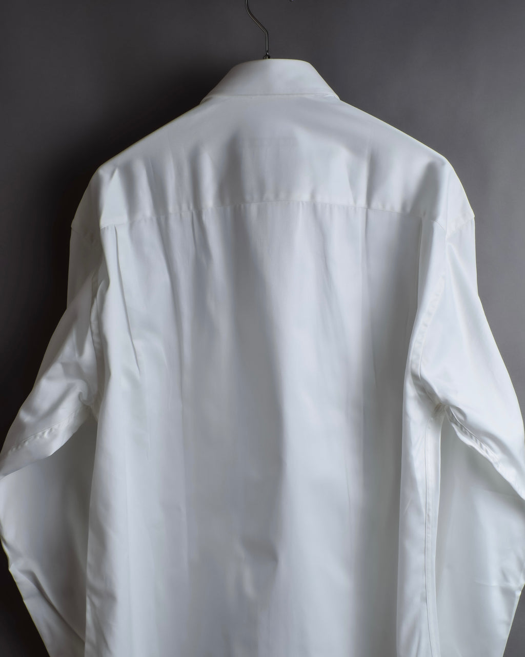 "GUCCI" Minimal collar detail white cotton shirt