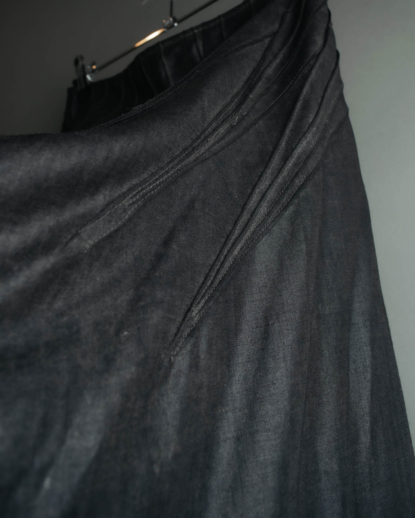 "JUNYA WATANABE COMME des GARÇONS" 00's Glossy raw hem flared long skirt