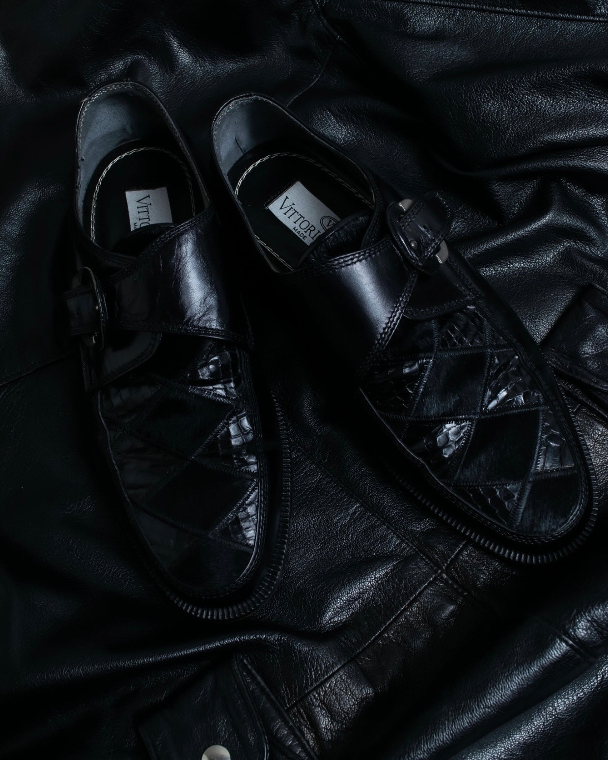 Vintage Harako Crocodile Leather Combination Leather Shoes