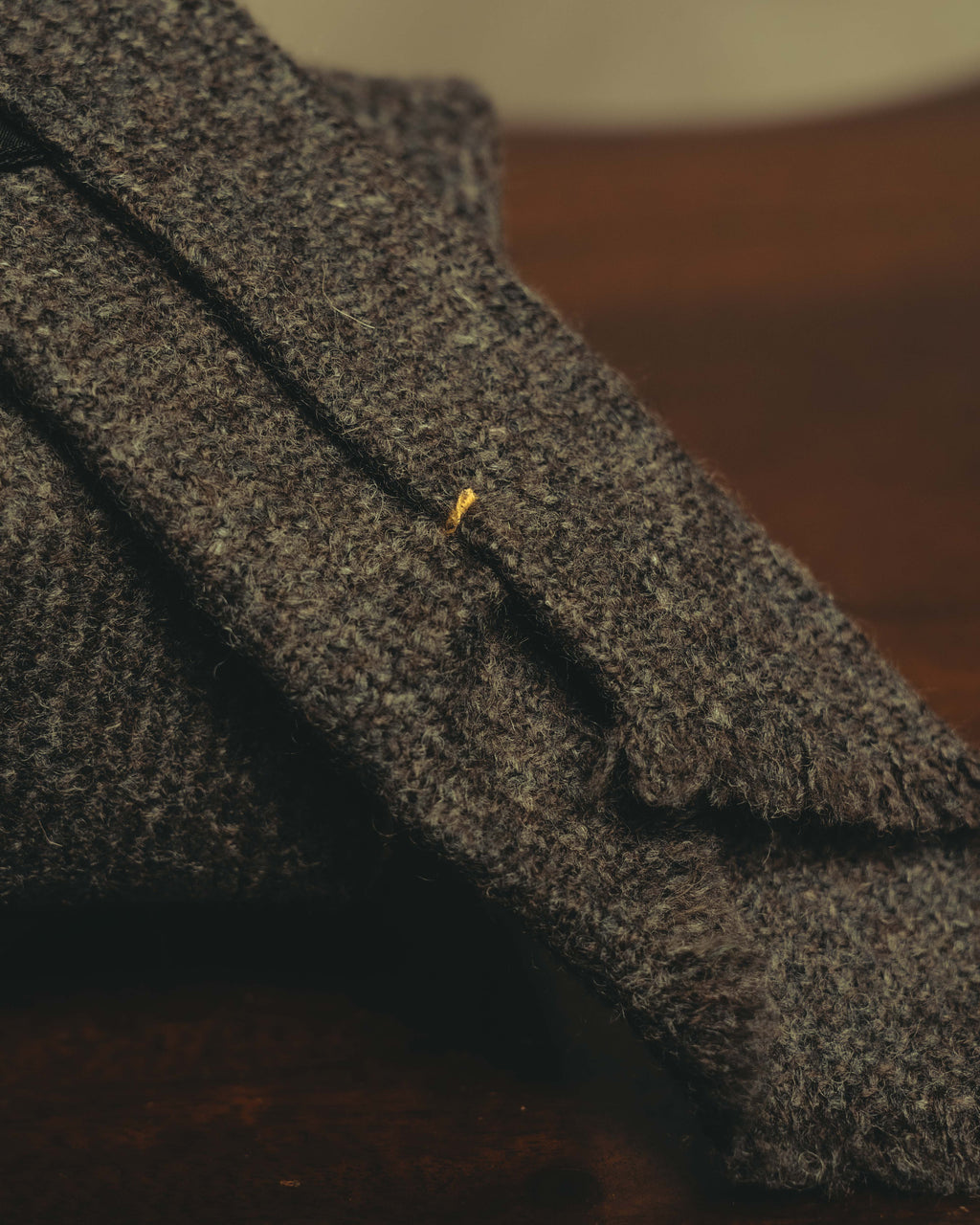 -SPECIAL- "Yves Saint Laurent" 90's-00's Charcoal grey wool textured knit tie