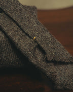 -SPECIAL- "Yves Saint Laurent" 90's-00's Charcoal grey wool textured knit tie