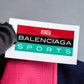 "Balenciaga Sports" Pink &amp; yellow collar long sleeve polo shirt