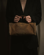 "CELINE" 00年代马卡丹标志雕刻麂皮革包