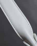 "Salvatore Ferragamo" Gancini motif structured white leather bag