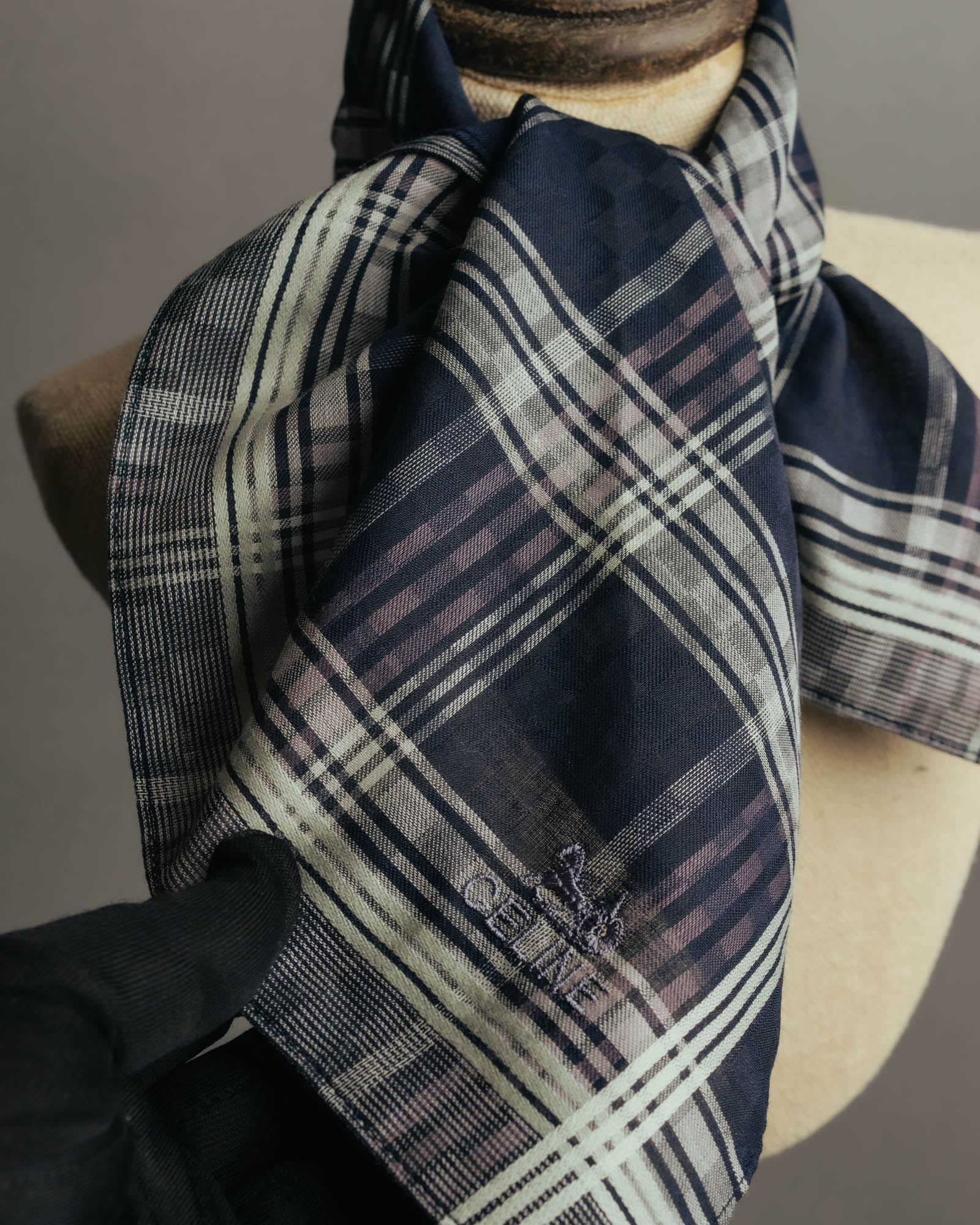 “CELINE” 90’s-00’s Plaid logo scarf