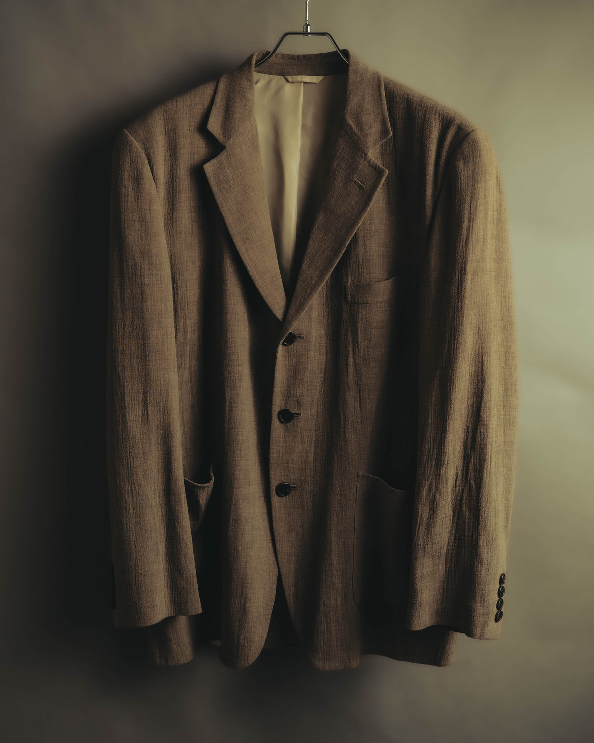 “Christian Dior” 90’s-00’s Fine-check wool three-button tailored jacket