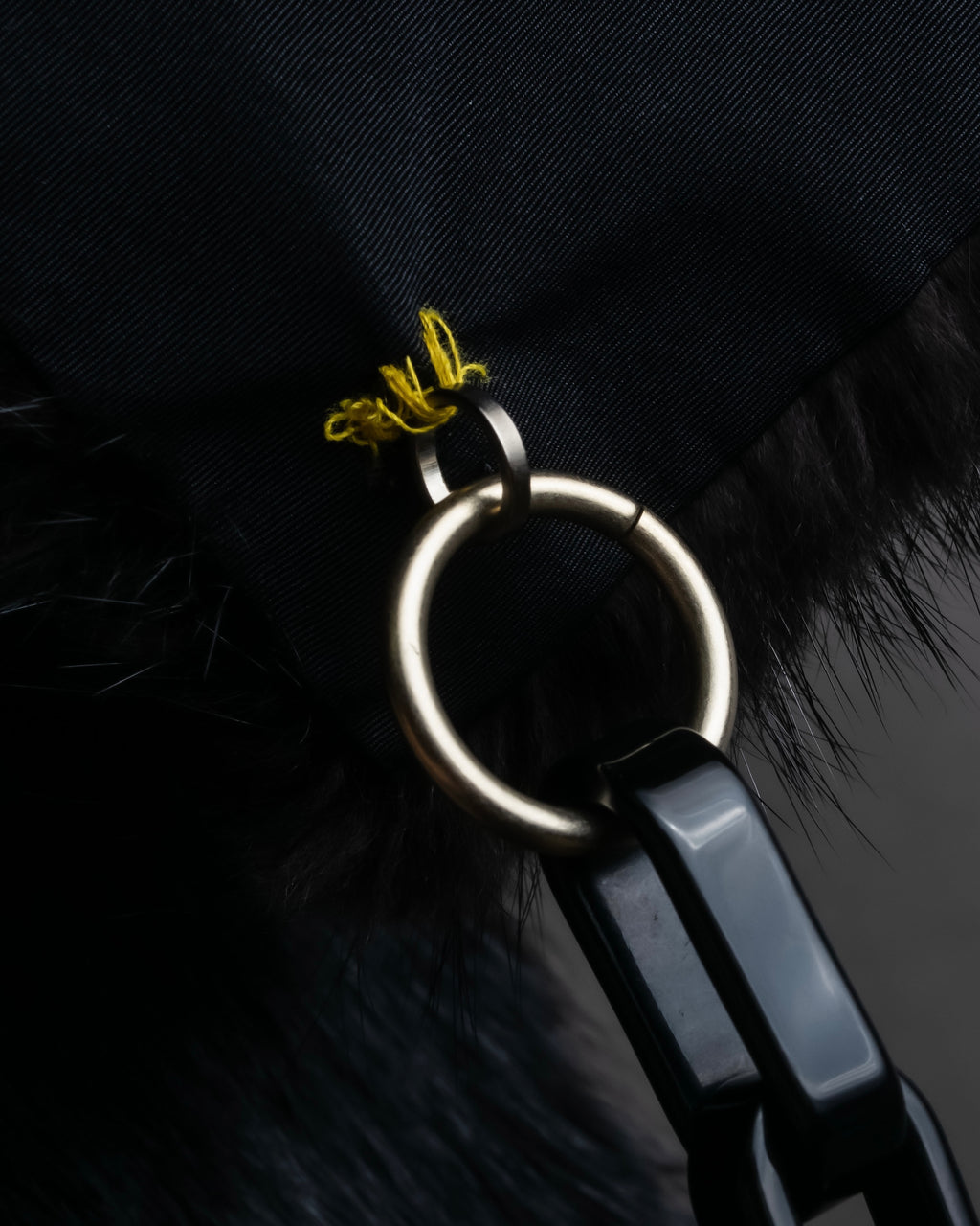 "MARNI" Faux fur collar＆mixed material docking accessory