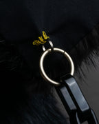"MARNI" Faux fur collar＆mixed material docking accessory