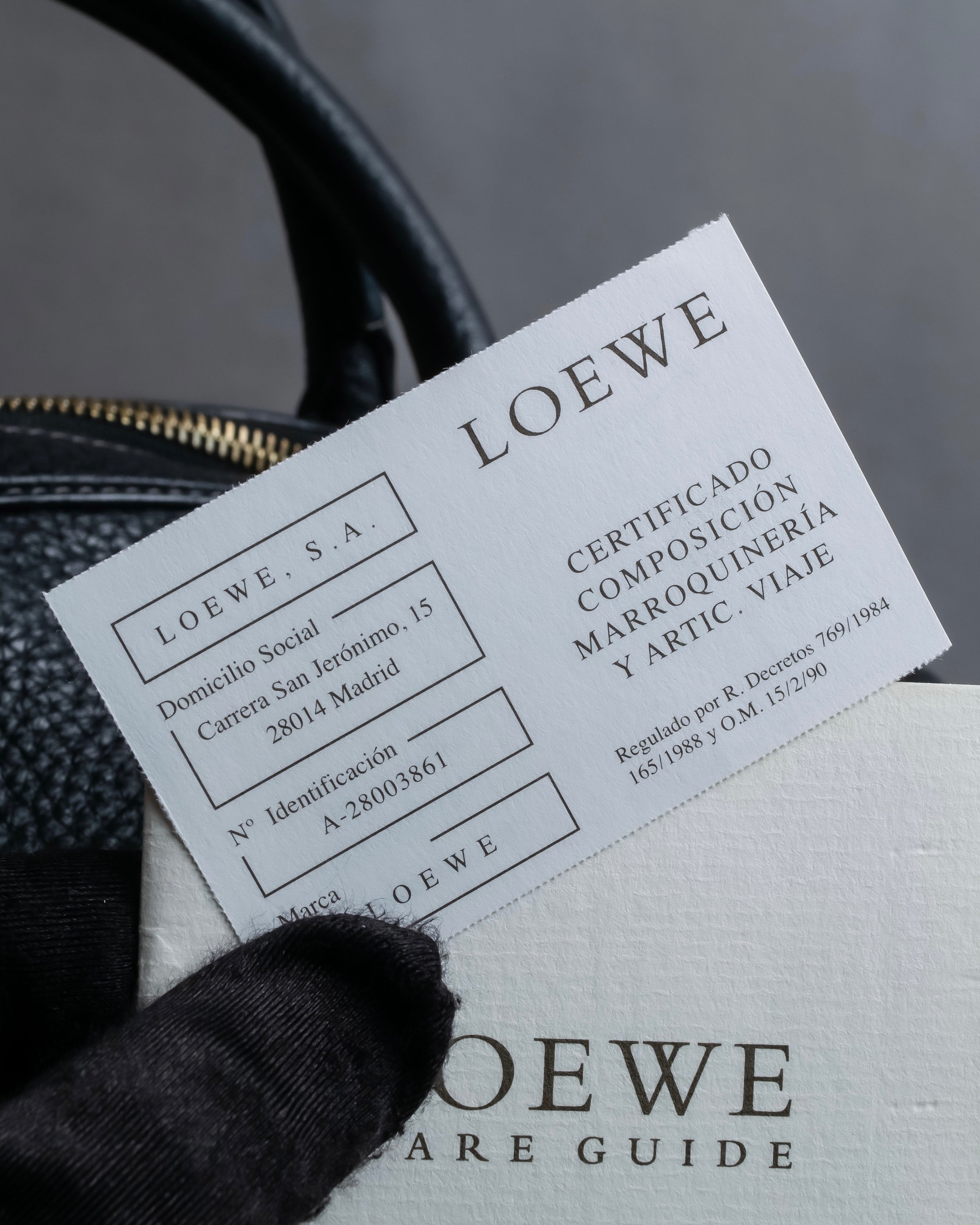 "LOEWE" Flap pocket design ostrich leather bag