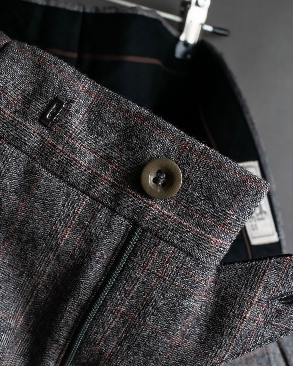 "HERMES" Heather gray cashmere blend slacks