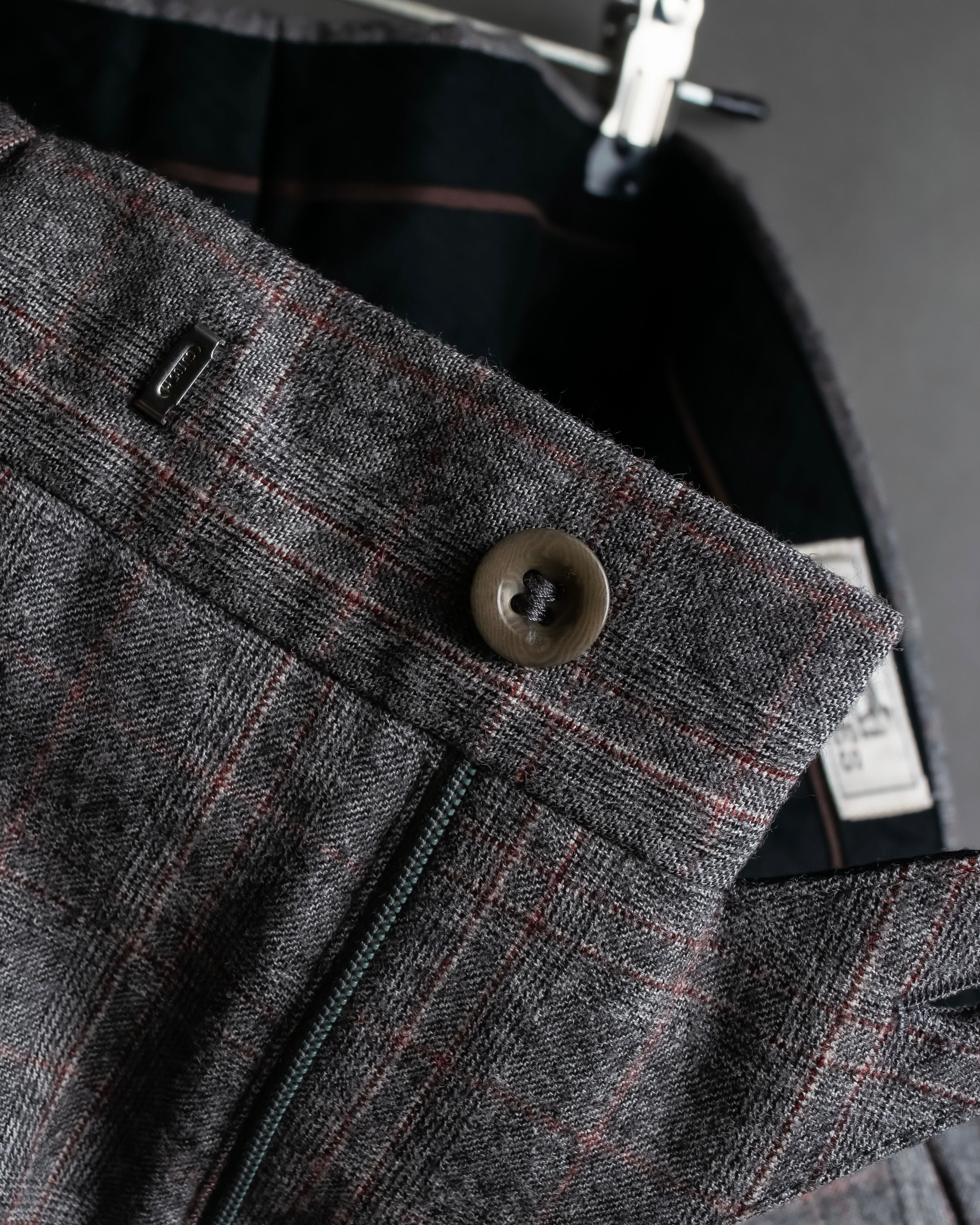 "HERMES" Heather gray cashmere blend slacks