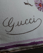 “GUCCI” Botanical printed silk scarf
