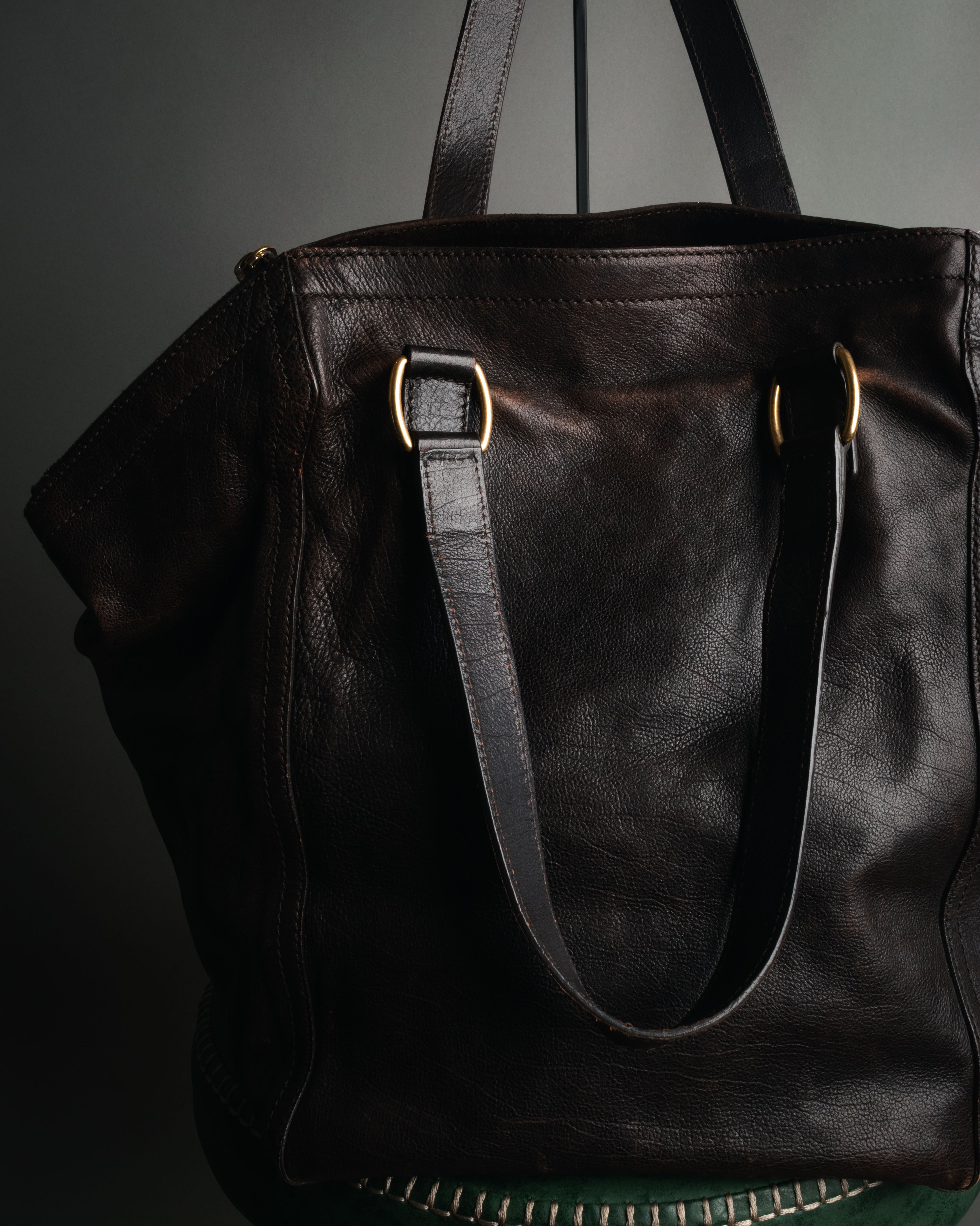 “Yves Saint Laurent” 2000’s downtown leather tote bag
