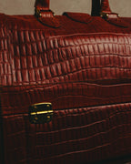 -SPECIAL- “Giorgio Armani” 90’s-00’s Crocodile embossed leather frame bag