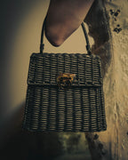 –SPECIAL– "Salvatore Ferragamo" 90's-00's Sculptural basket top-handle handbag