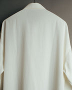 “UMBERTO GINOCCHIETTI“ 80’s-90’s pleated front ivory dress shirt