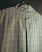 "Christian Dior" 80's-90's Silk blend checked long sleeve blouse