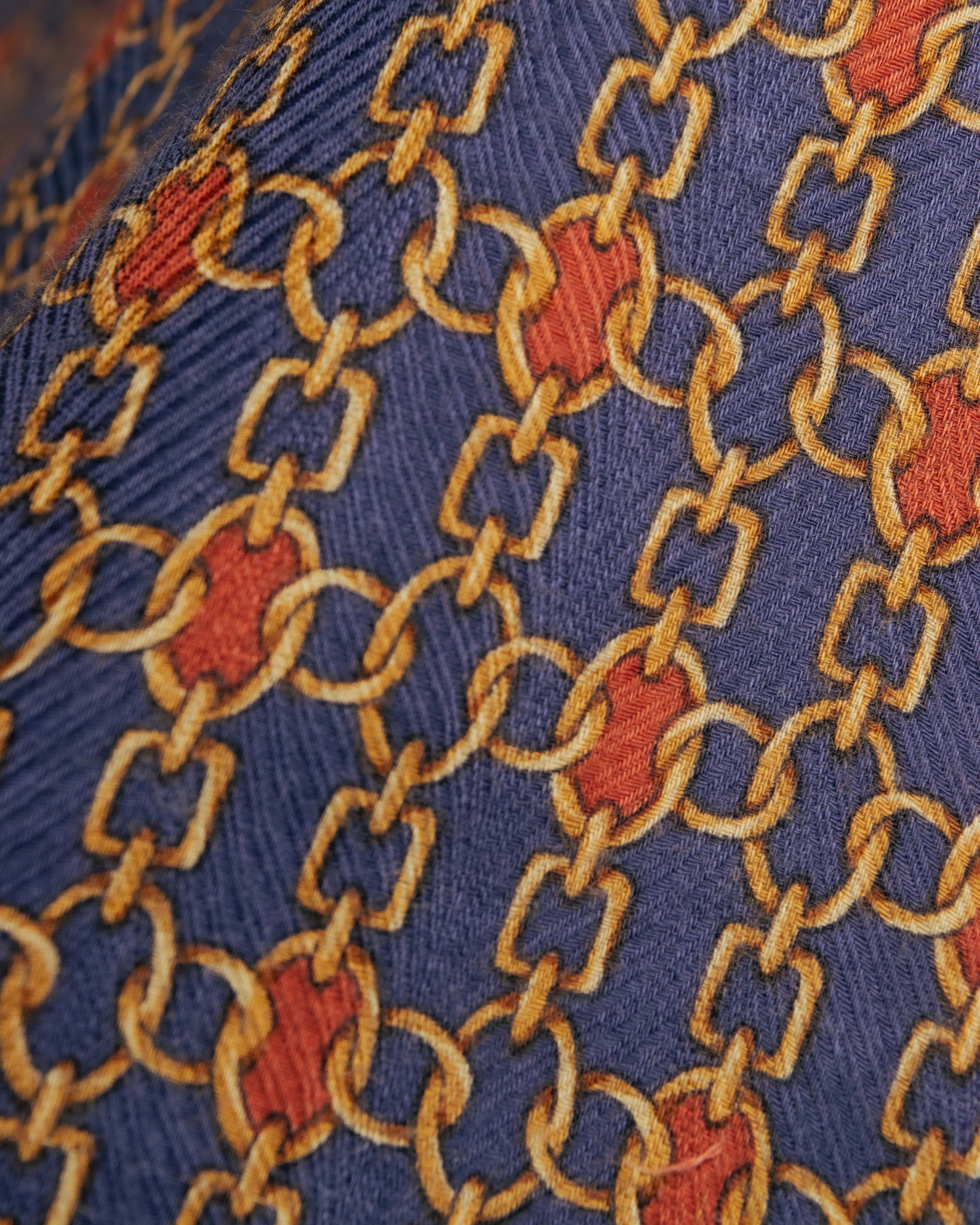 "CELINE" 80's-90's Chain print scarf