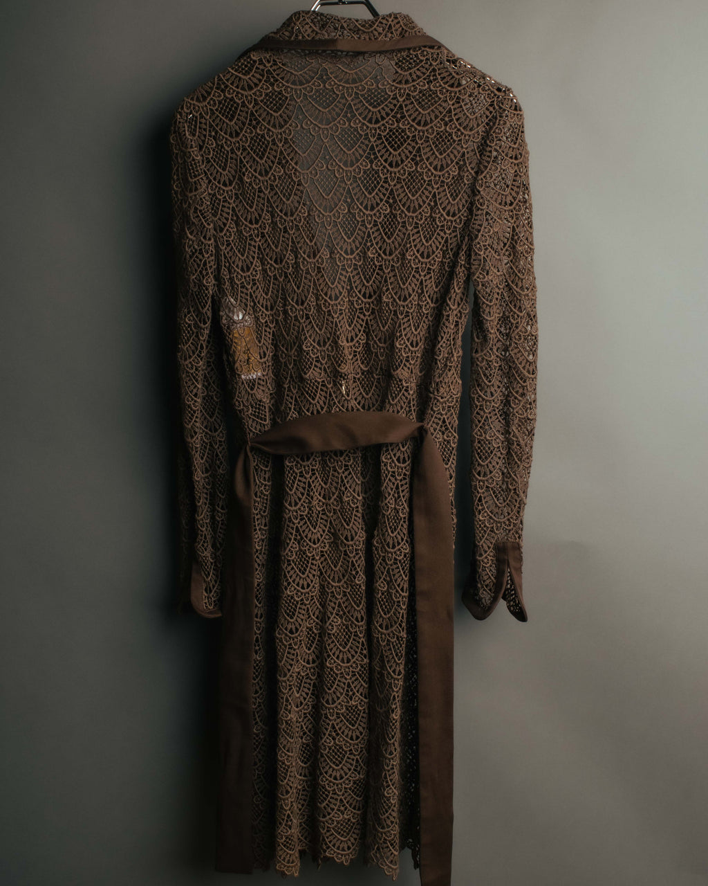 -SPECIAL- “VALENTINO ROMA” 1998-2008 Lace belted sheer coat dress