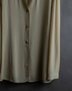 "GIORGIO ARMANI" Ivory color no collar silk shirt