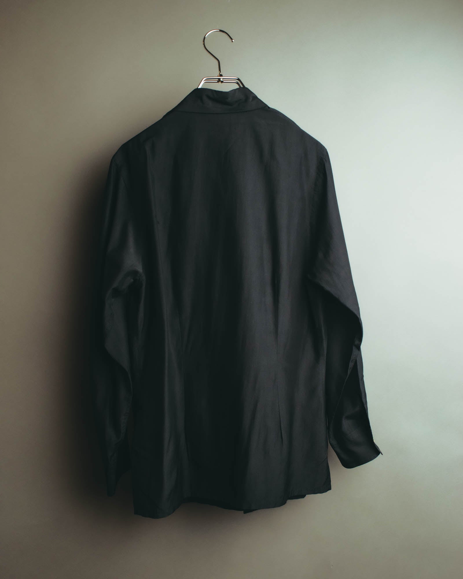 “COMME des GARCONS” Late 80’s-early 90’s silk tucked black shirt