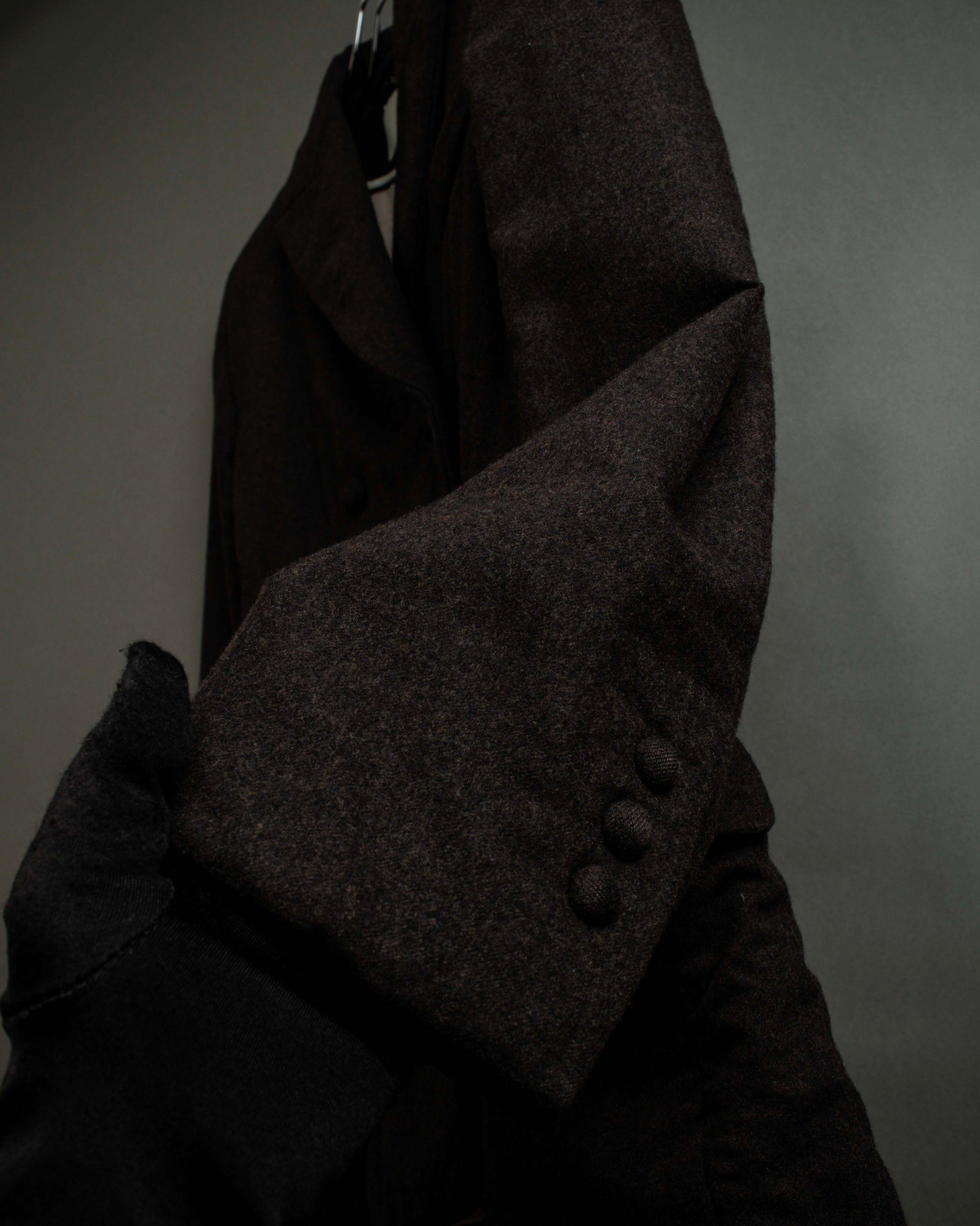 "FENDI" Double-breasted heavy duty wool flannel jacket