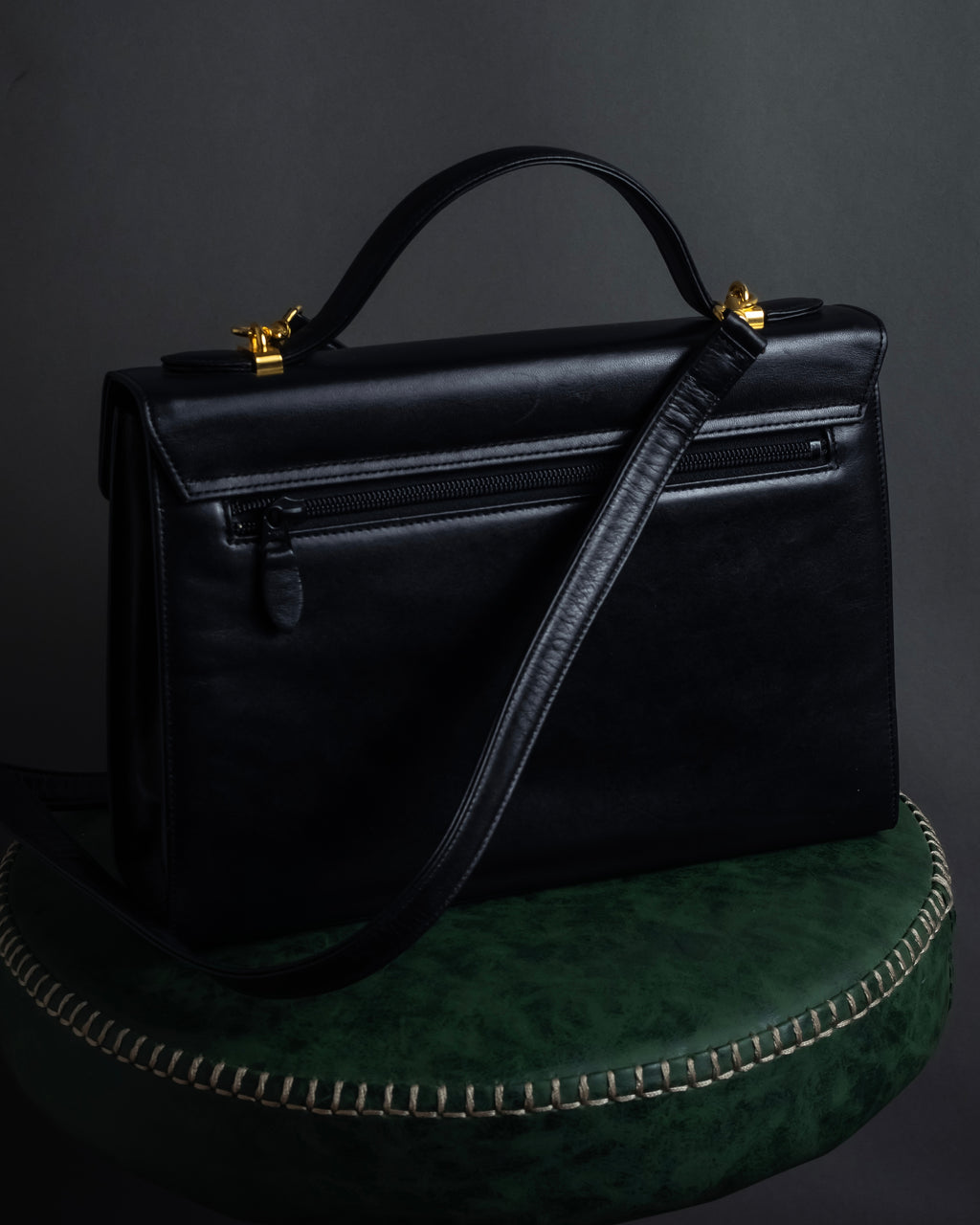 "JUNKO KOSHINO" Geometric motif design 2-way leather shoulder bag