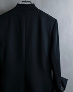 "Christian Dior" Jacquard switching design no-collar jacket