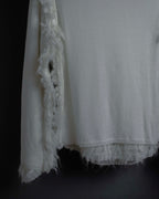 "COMME des GARCONS" 18AW layered mesh design fringe thick knit