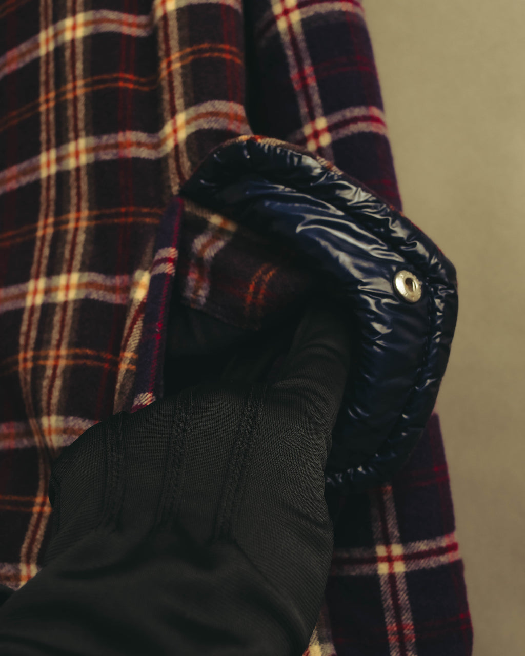 “sacai” 2010's Tartan wool cashmere padded hybrid coat