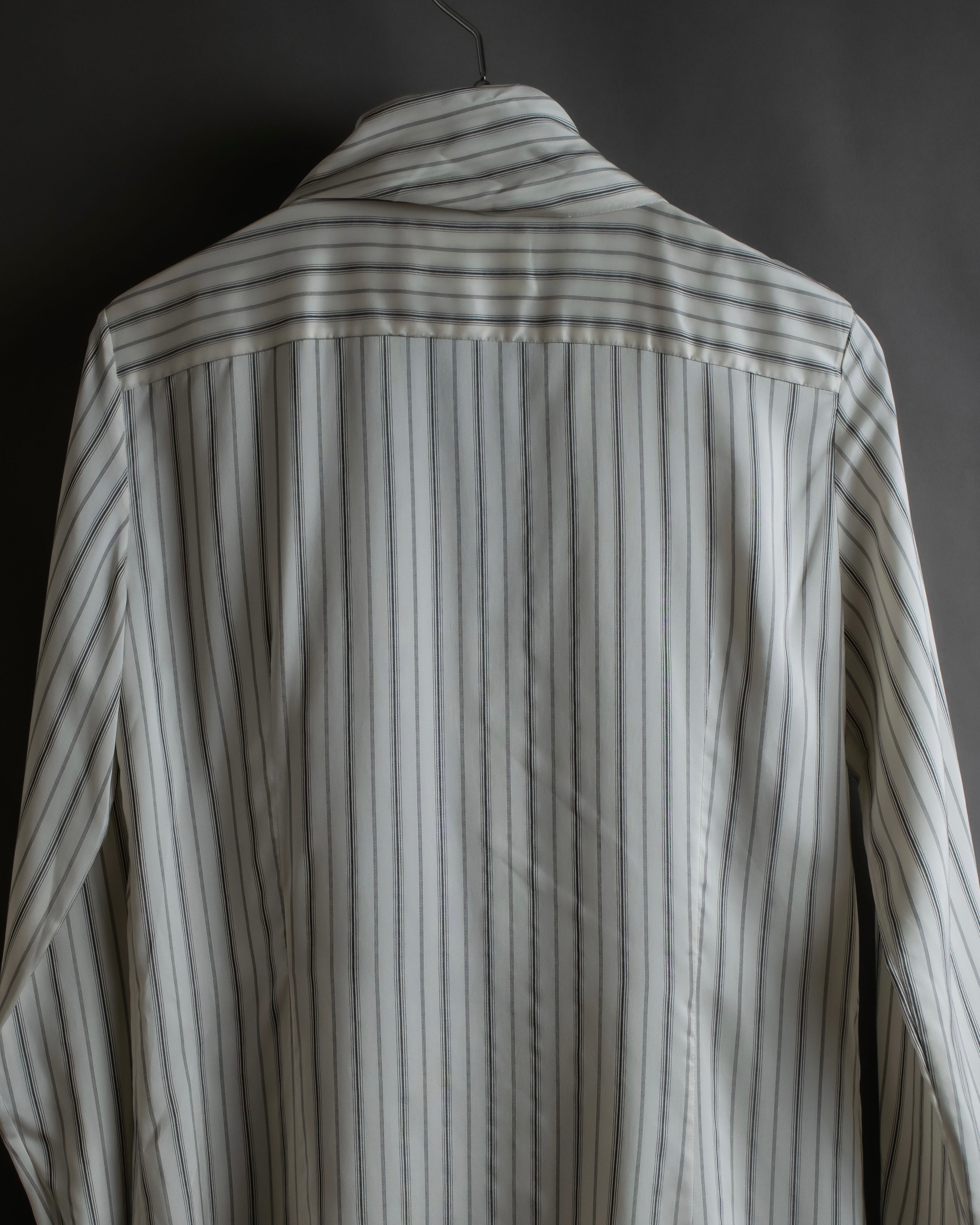 "MAISON MARGIELA" 16SS bowtie design striped long shirt