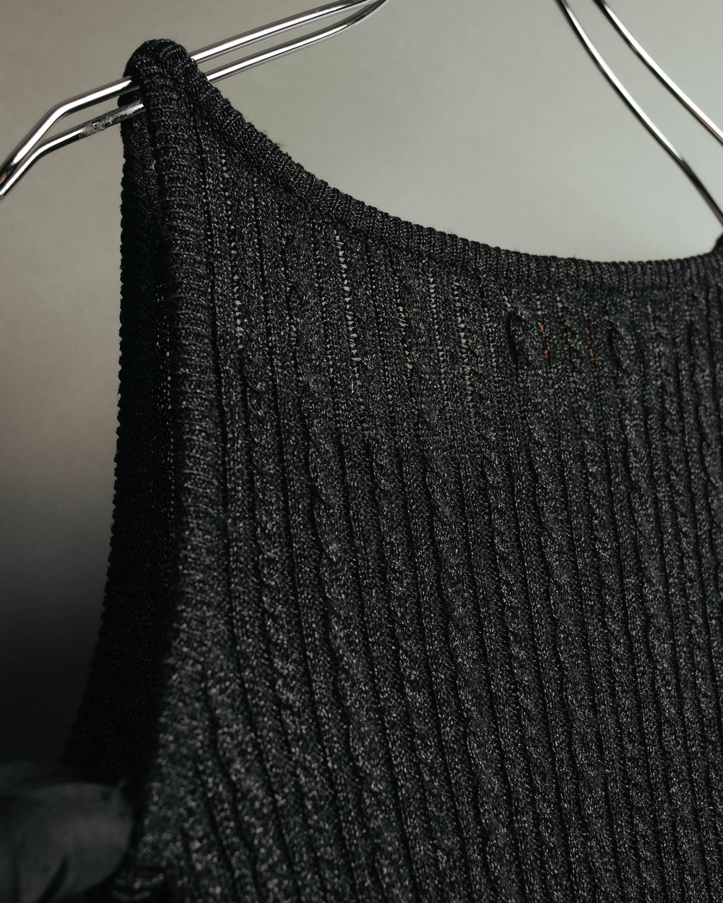 "Yves Saint Laurent" 80's-90's Metallic ribbed sleeveless knit top