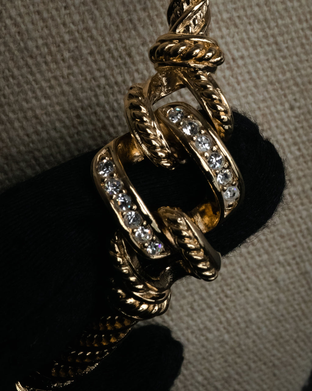 “Christian Dior” 90’s Crystal knot rope necklace