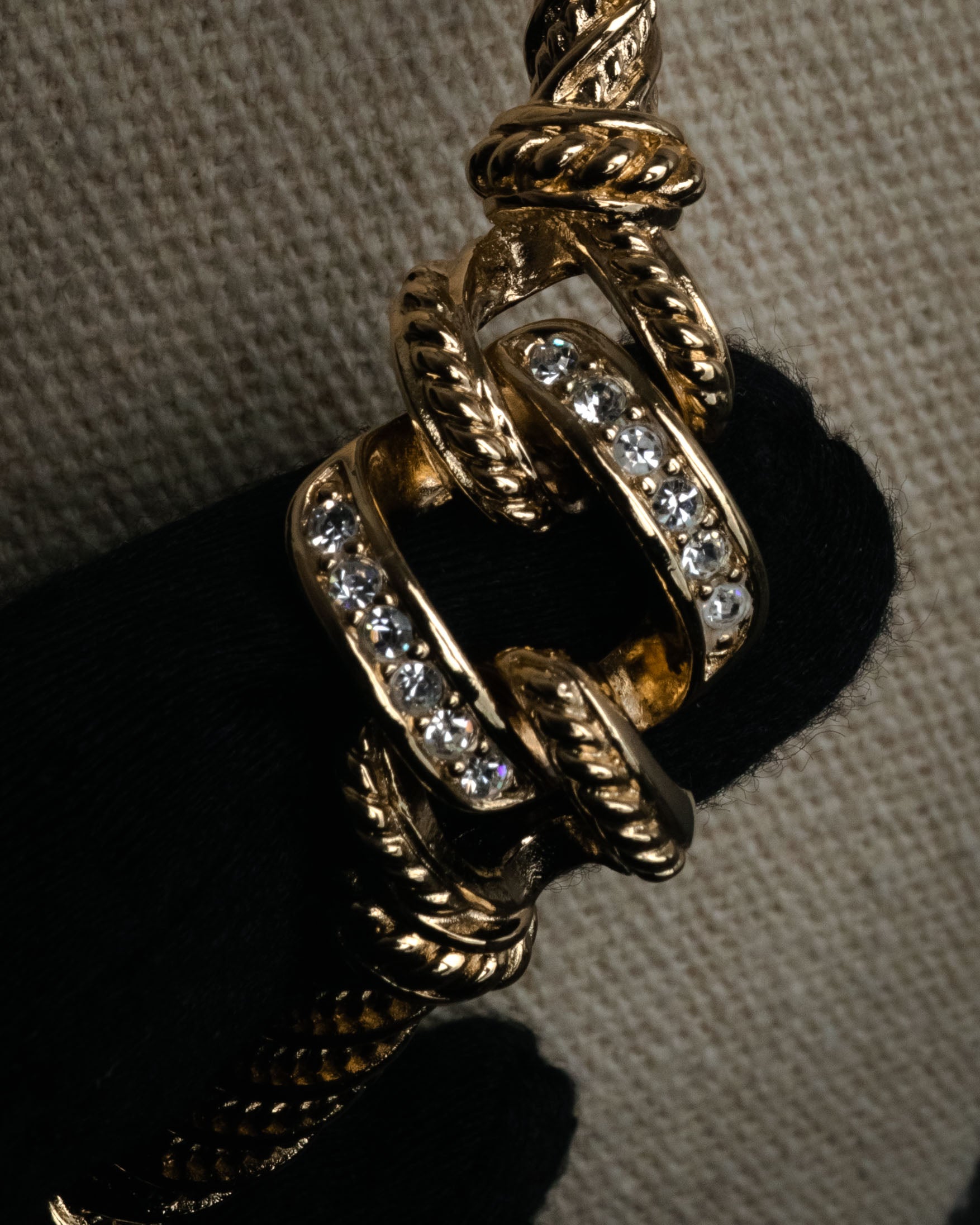 “Christian Dior” 90’s Crystal knot rope necklace