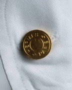 "HERMES" Yoke switching design white cotton shirt