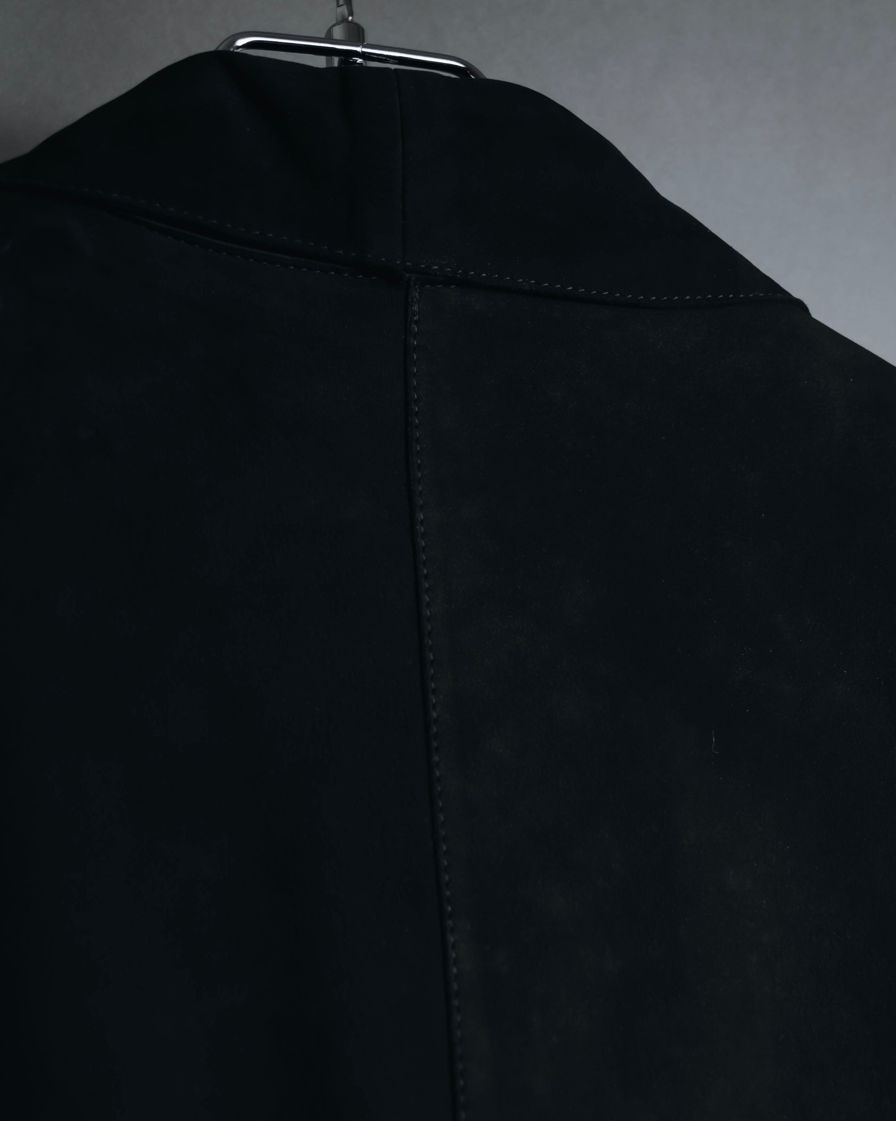 "GIORGIO ARMANI" Large collar draped lamb leather jacket