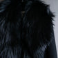 "DIANE VON FURSTENBERG" Fur docking design belted long coat