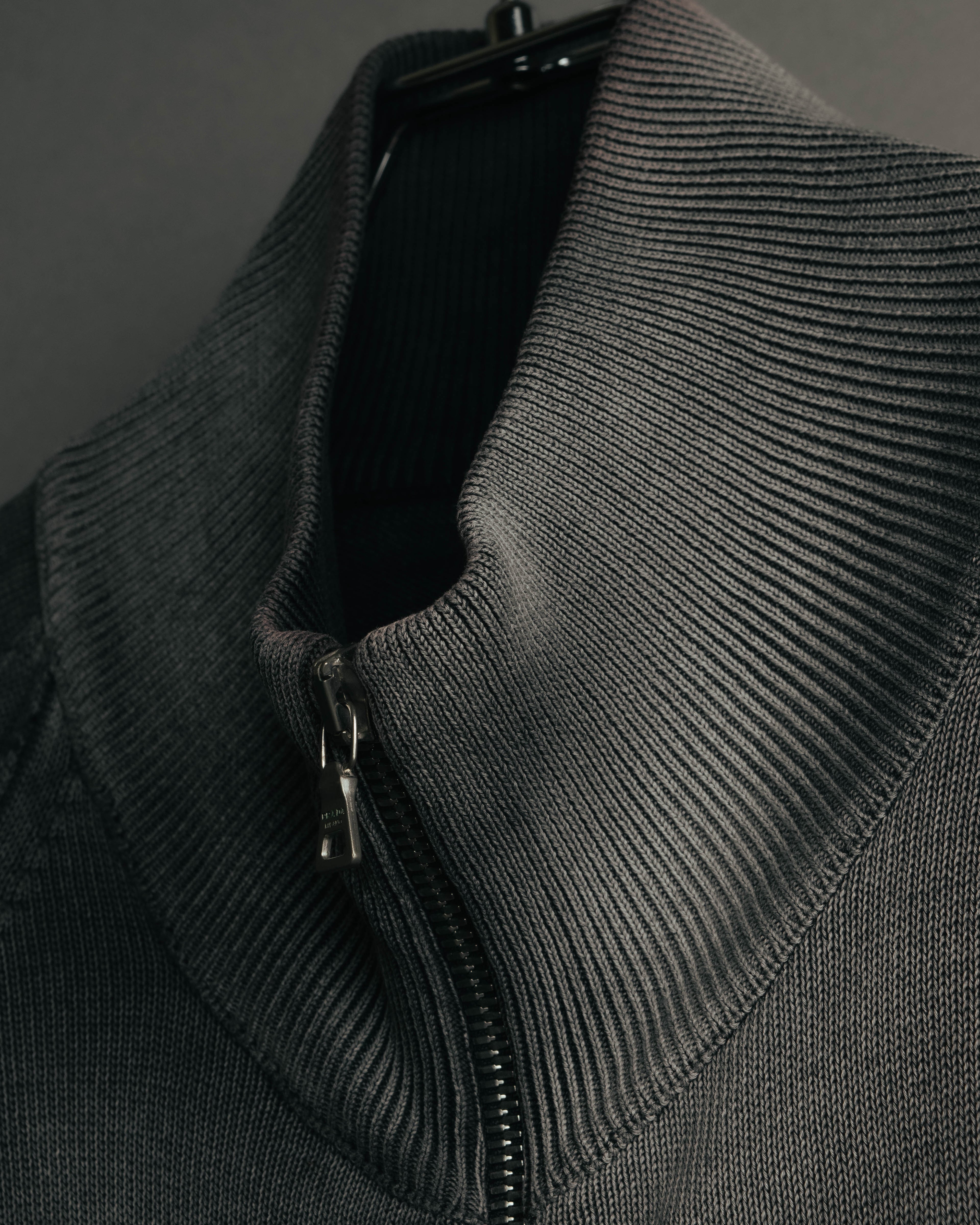 "PRADA" 90's-00's Minimal cotton zip cardigan